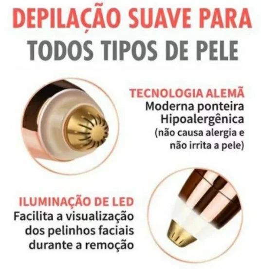 Caneta depiladora elétrica de sobrancelha, removedor de tira, USB recarregável - Web Shop