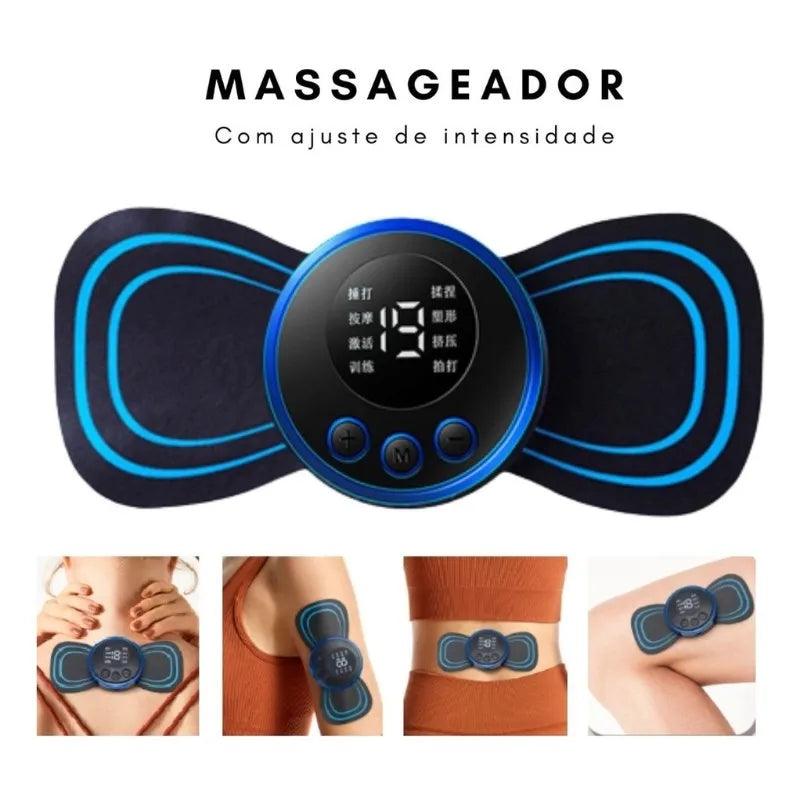 Mini massageador elétrico portátil de estimulação de pescoço e corpo, EMS para alívio da dor muscular cervical - Web Shop