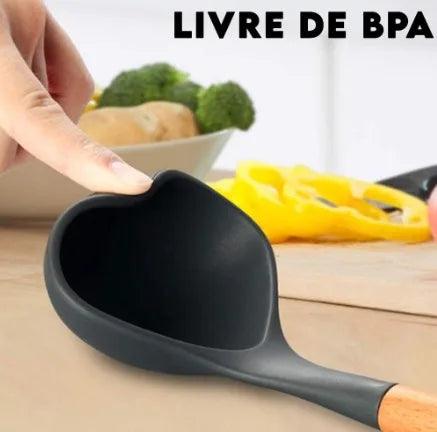 Kit Jogo de 11 Peças de Silicone Antiaderante, Utensílios de Cozinha