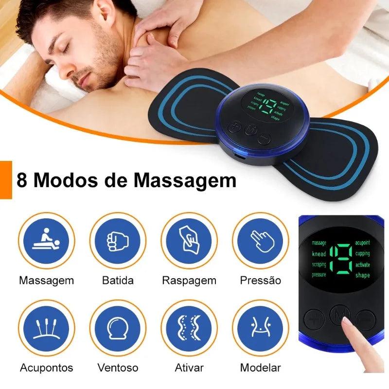 Mini massageador elétrico portátil de estimulação de pescoço e corpo, EMS para alívio da dor muscular cervical - Web Shop