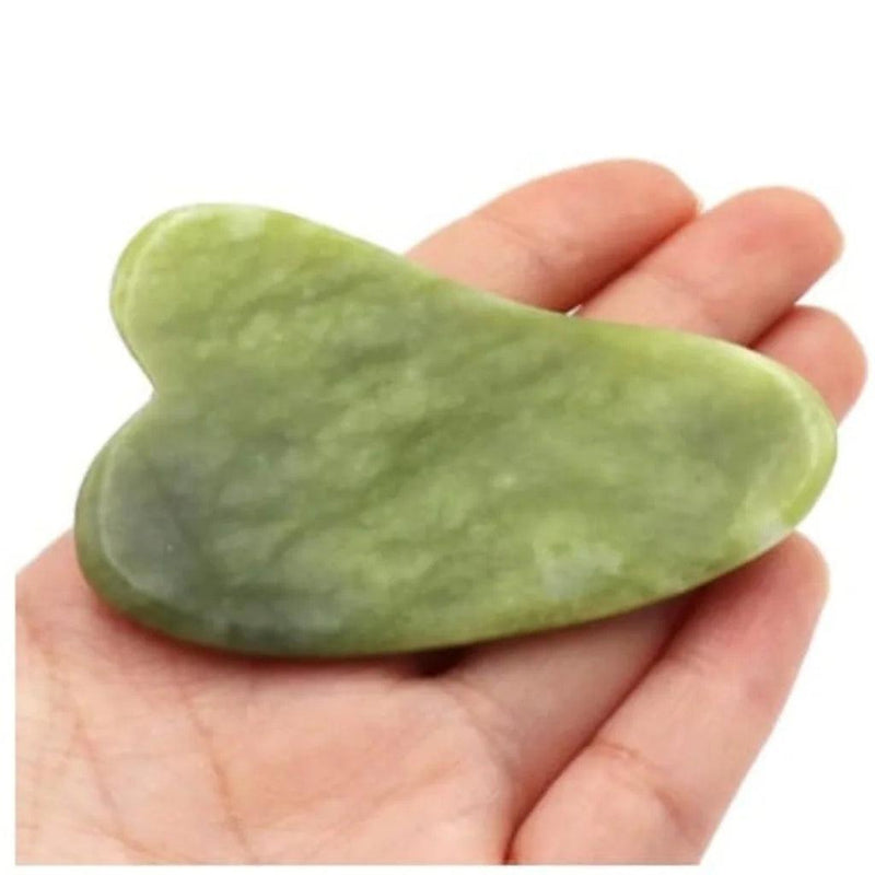 Placa e rolo de pedra de jade Gua Sha, Anti Ruga, Massagem facial - Web Shop