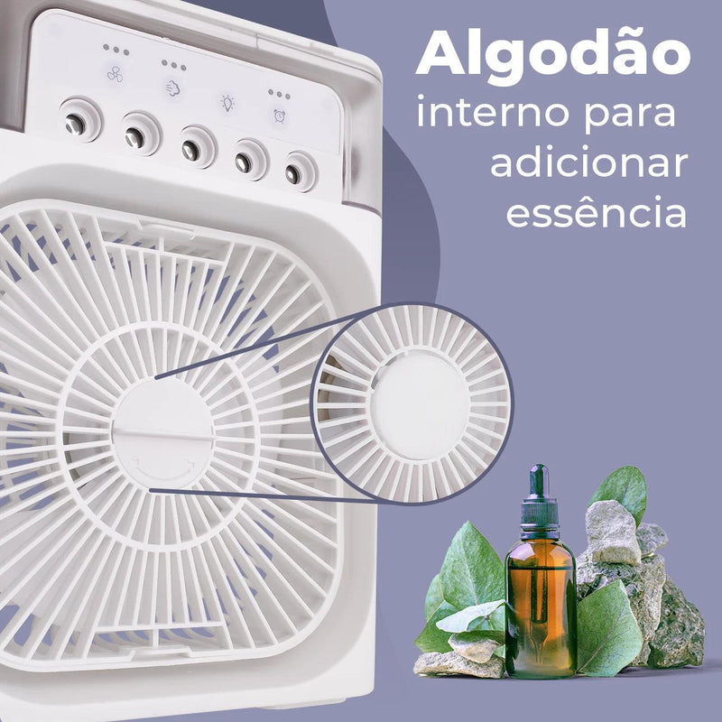 Mini ventilador de ar condicionado, umidificador, filtro de ar, reservatório de gelo e água USB - Web Shop