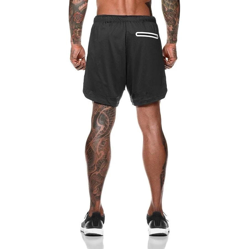 Shorts Esportivo de plataforma dupla, 2 em 1