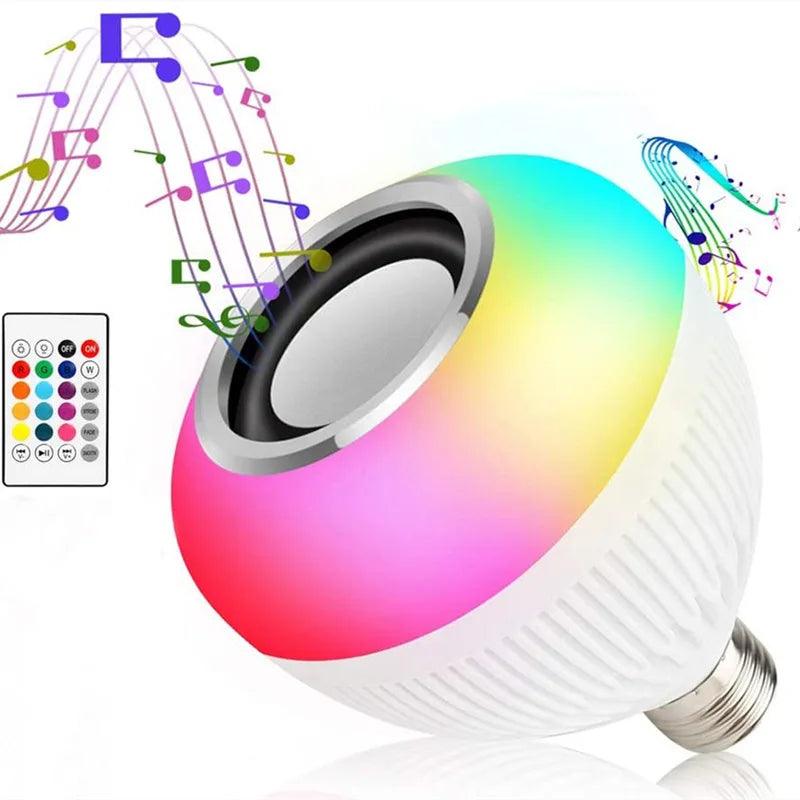 Lâmpada Bluetooth, Led Colorido, Com Controle Remoto 12W Rgb