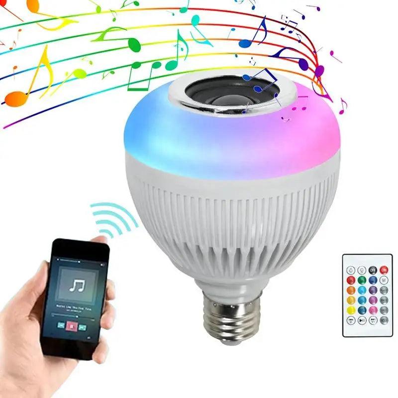 Lâmpada Bluetooth, Led Colorido, Com Controle Remoto 12W Rgb